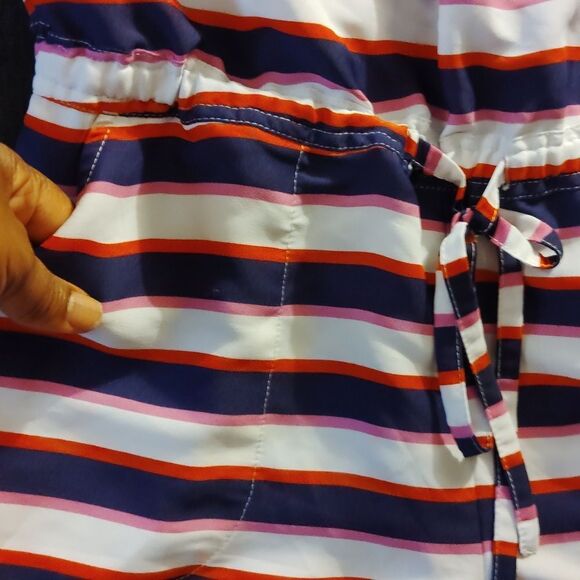 LOFT Blue and Red Striped Jumpsuit - Picture 2 of 4